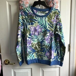 Tropical floral French terry sweatshirt by denim and company